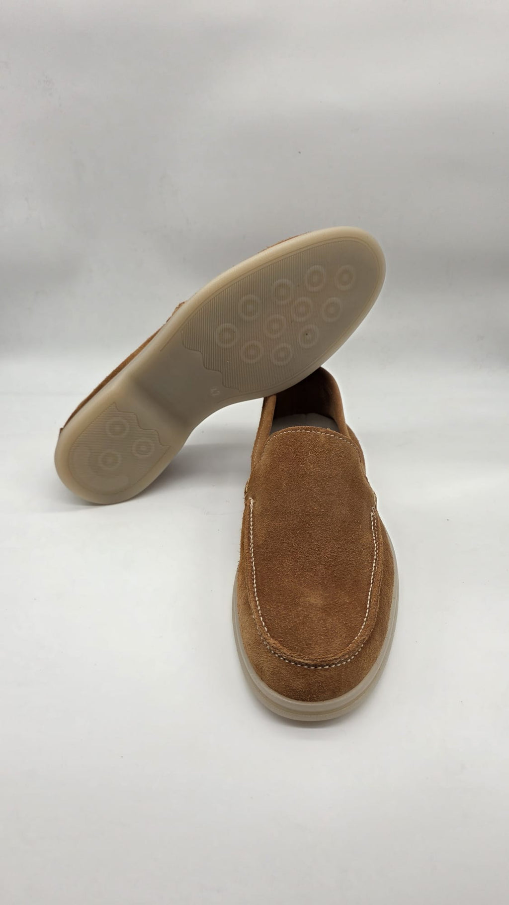 MOCASSINO DA UOMO IN PELLE CAMOSCIO CUOIO