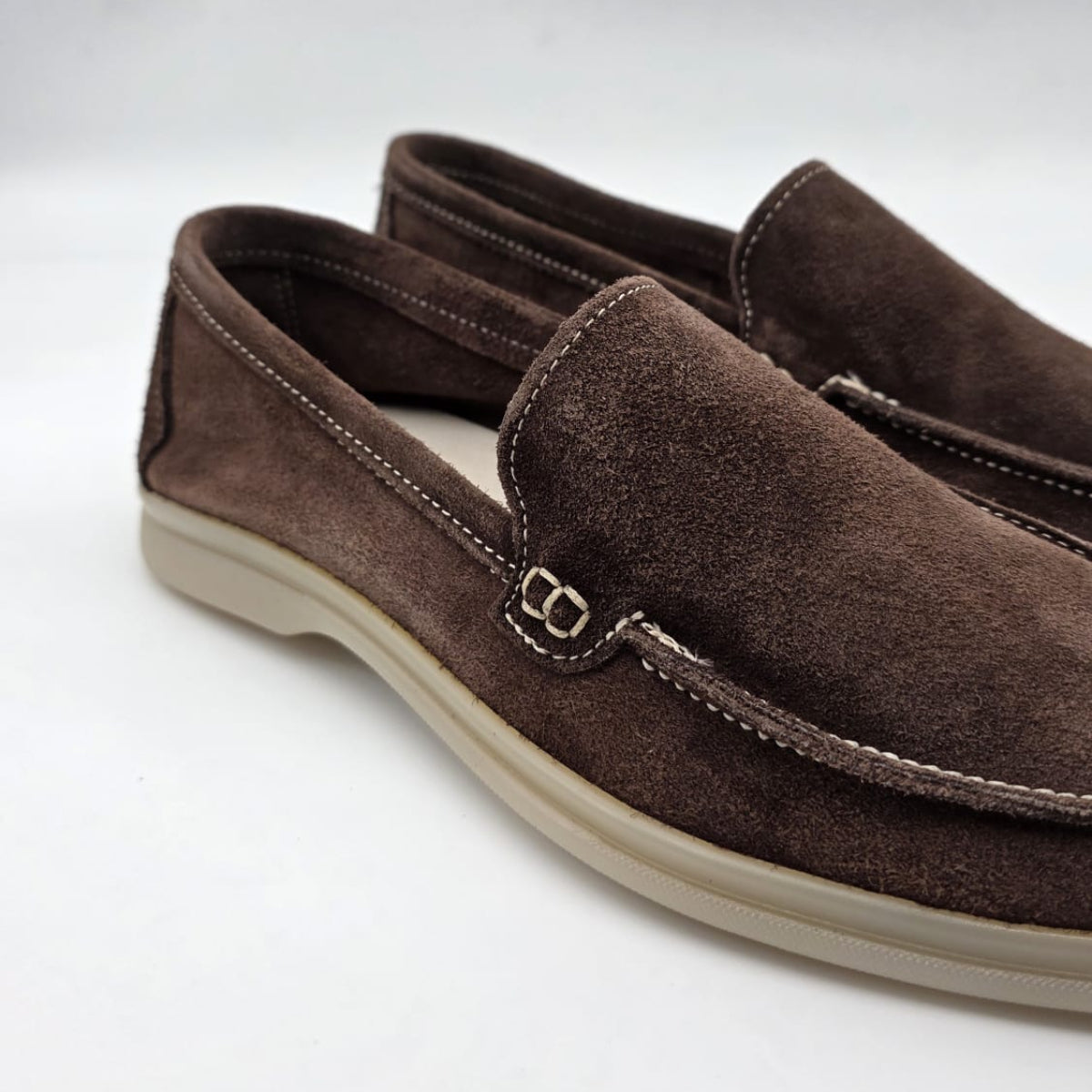 MOCASSINO DA UOMO IN PELLE CAMOSCIO MARRONE