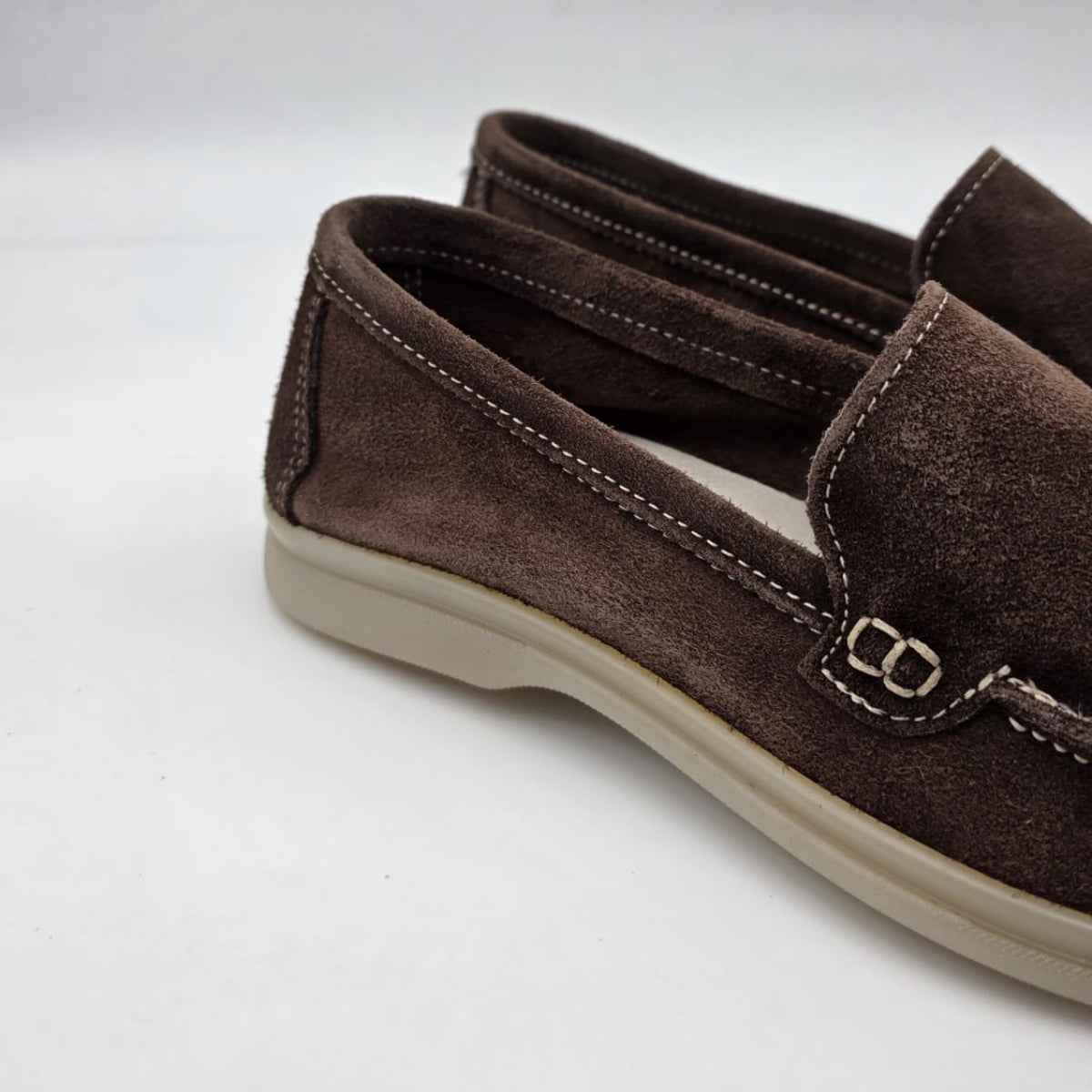 MOCASSINO DA UOMO IN PELLE CAMOSCIO MARRONE