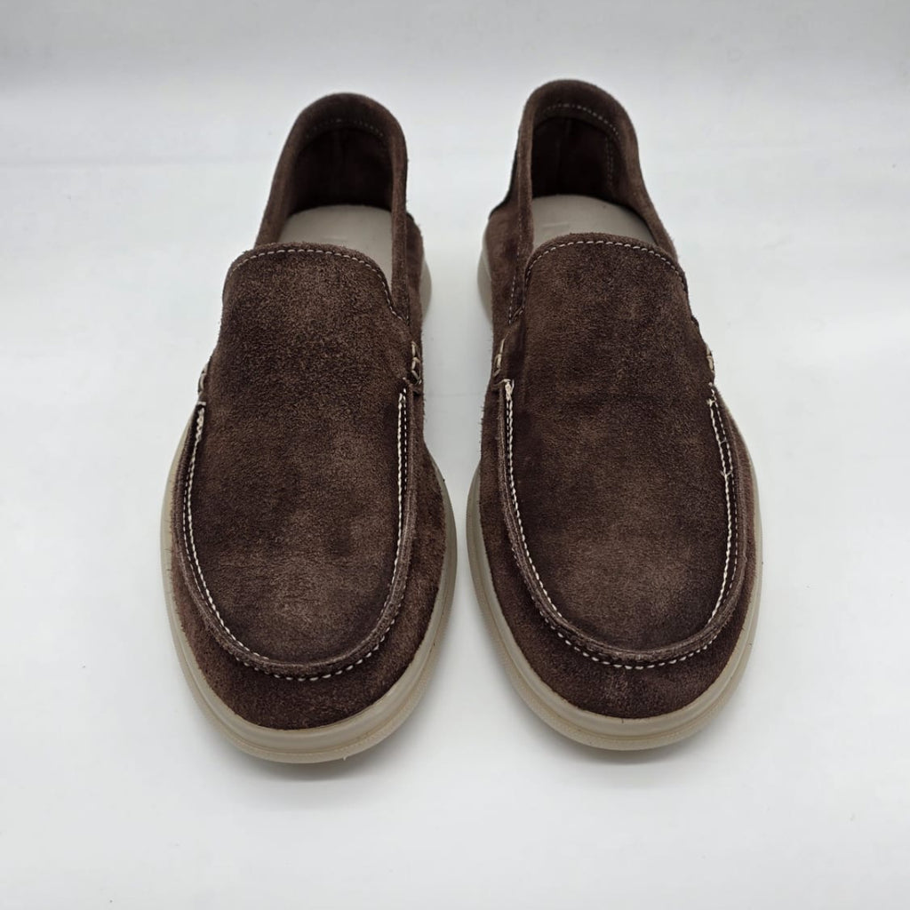 MOCASSINO DA UOMO IN PELLE CAMOSCIO MARRONE