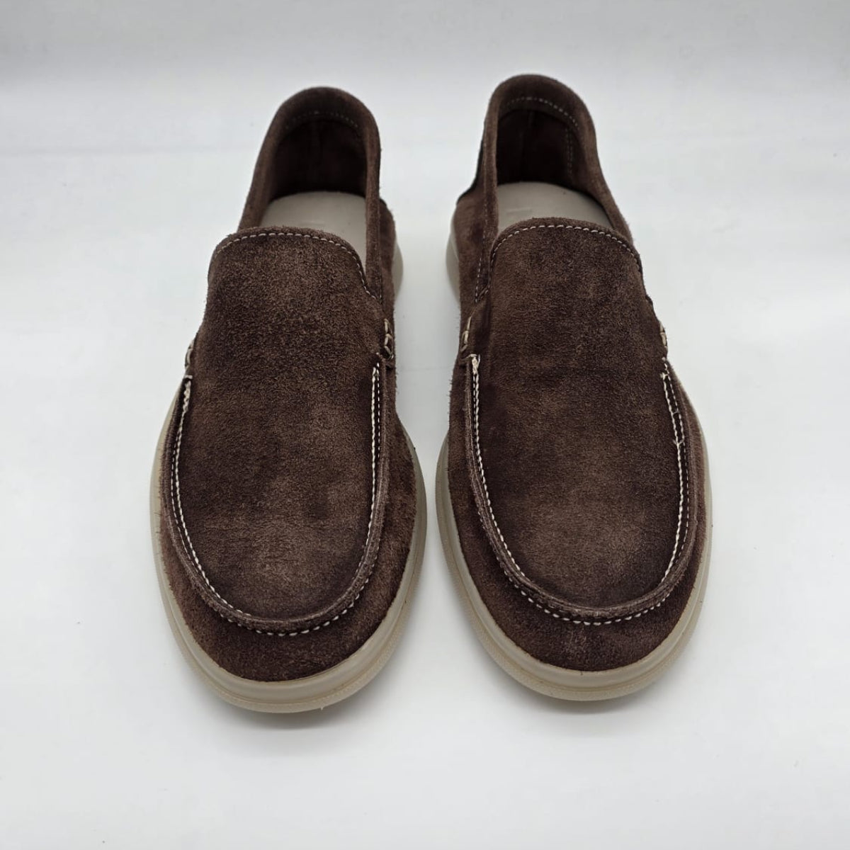 MOCASSINO DA UOMO IN PELLE CAMOSCIO MARRONE