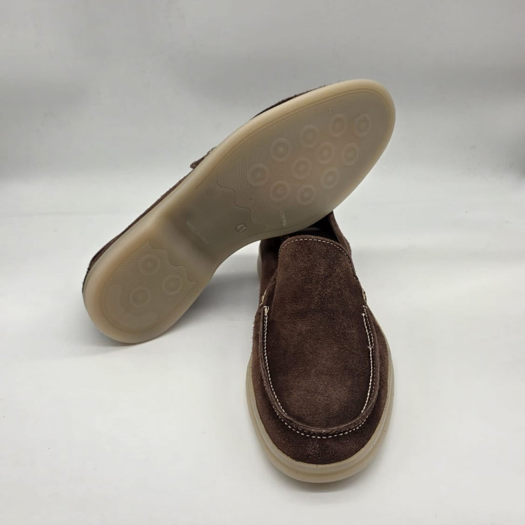 MOCASSINO DA UOMO IN PELLE CAMOSCIO MARRONE