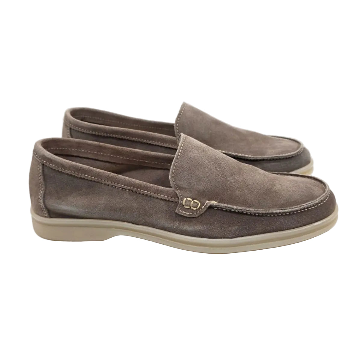 MOCASSINO DA UOMO IN PELLE CAMOSCIO TORTORA