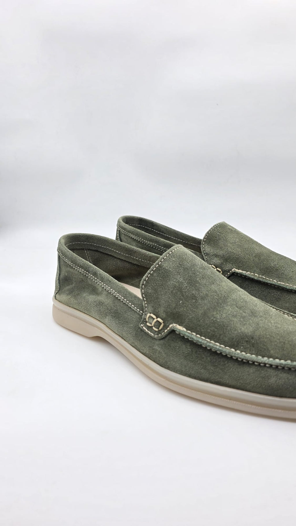 MOCASSINO DA UOMO IN PELLE CAMOSCIO VERDE