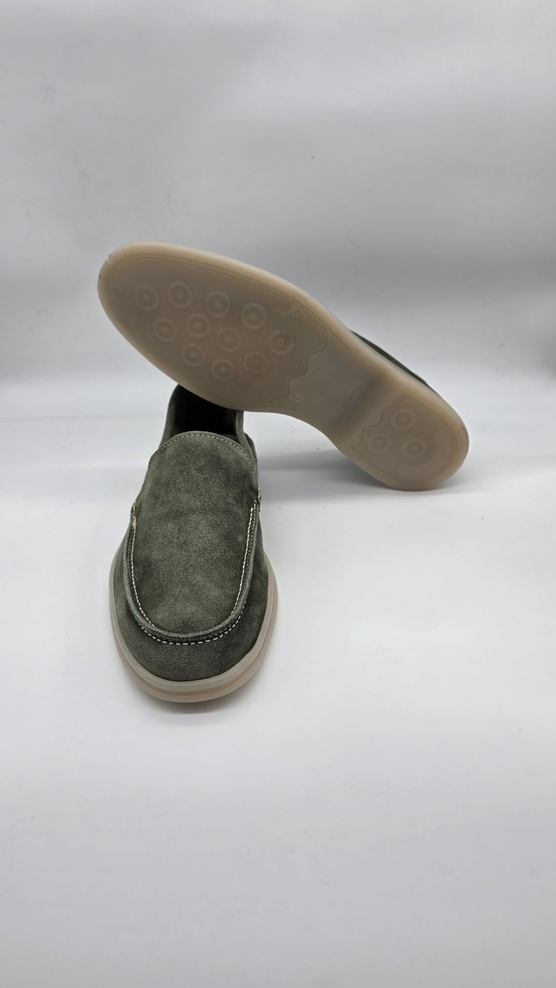 MOCASSINO DA UOMO IN PELLE CAMOSCIO VERDE