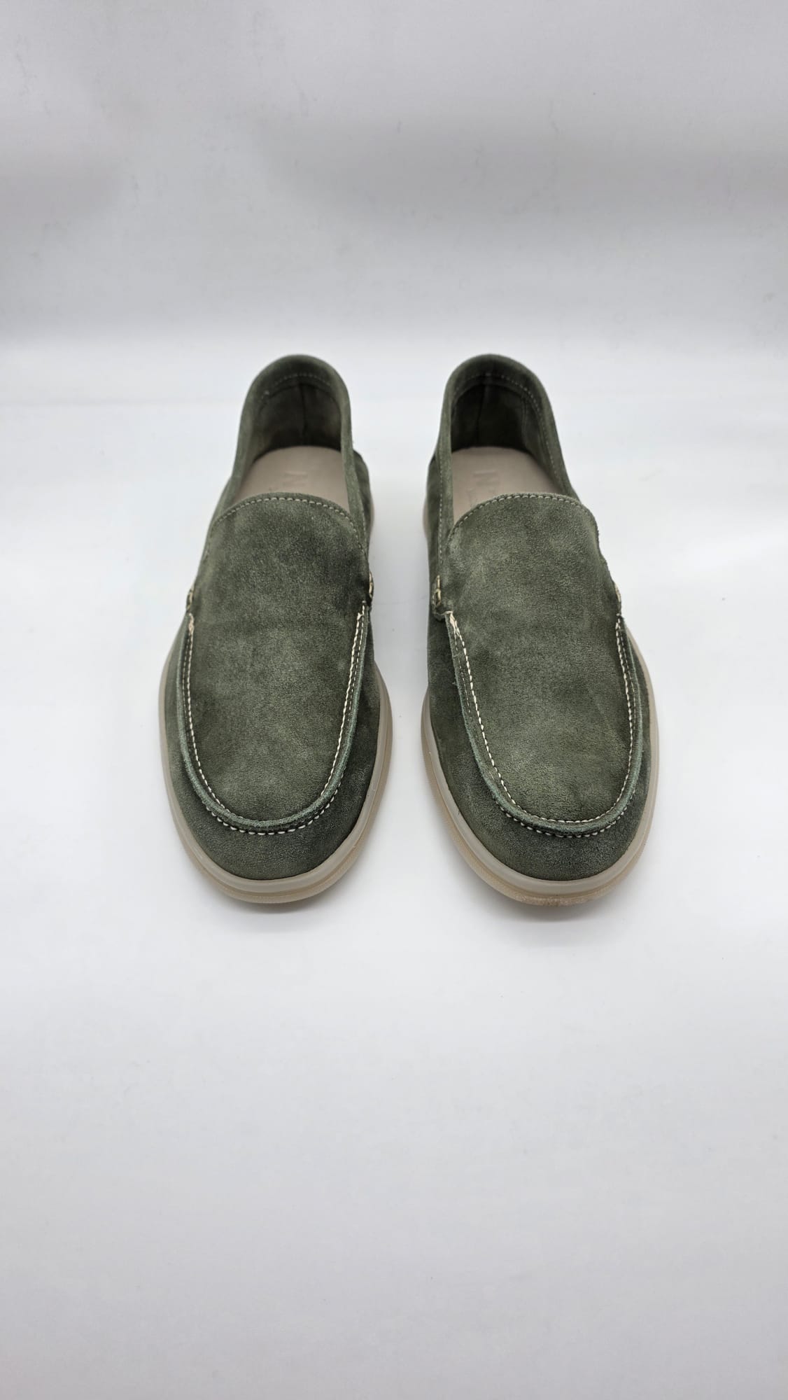 MOCASSINO DA UOMO IN PELLE CAMOSCIO VERDE