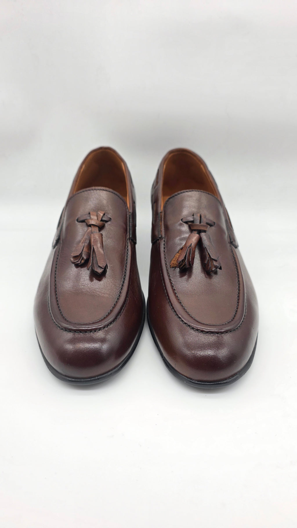 Loafer da uomo in vera pelle marrone , fondo gomma light