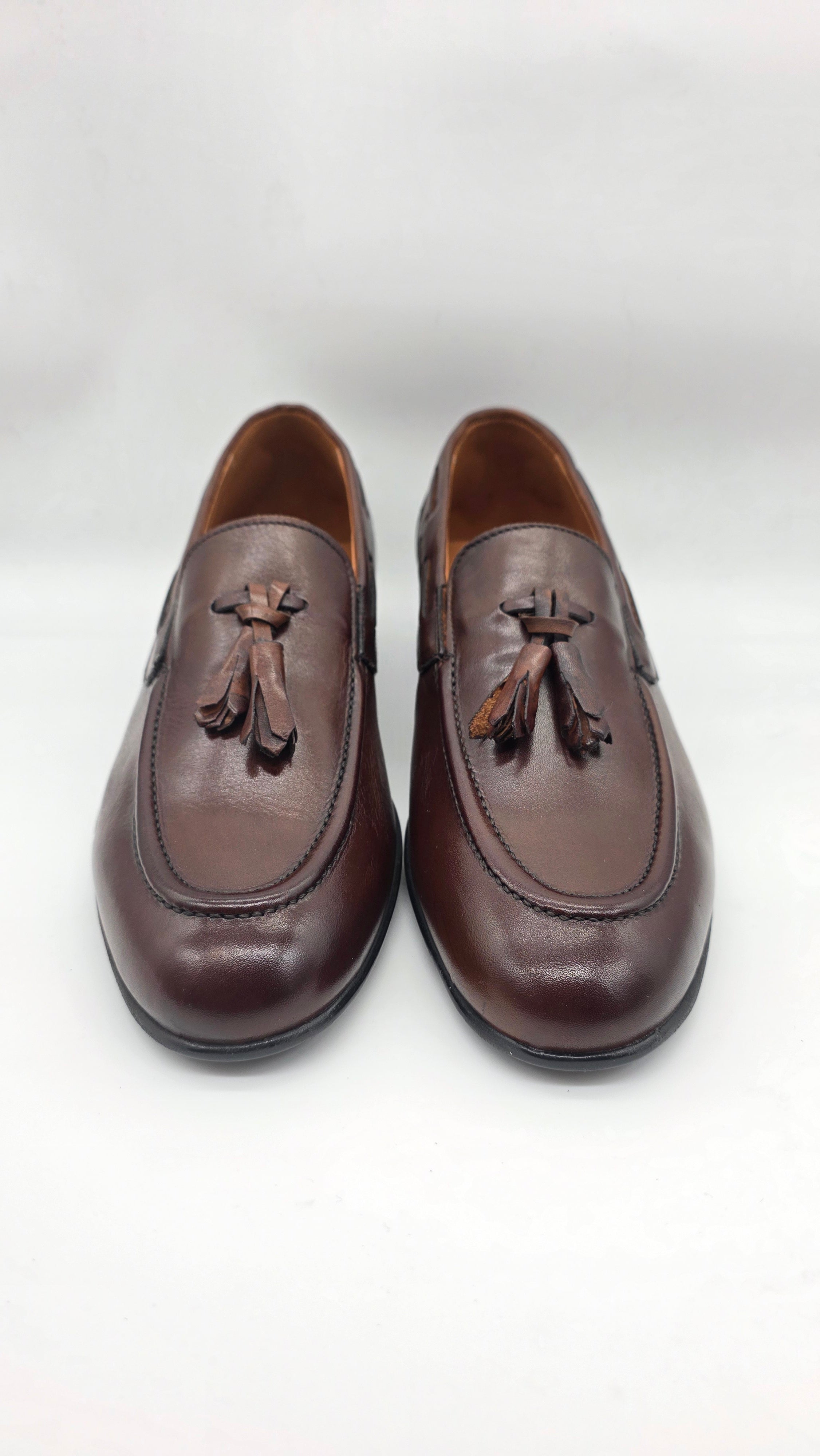 Loafer da uomo in vera pelle marrone , fondo gomma light