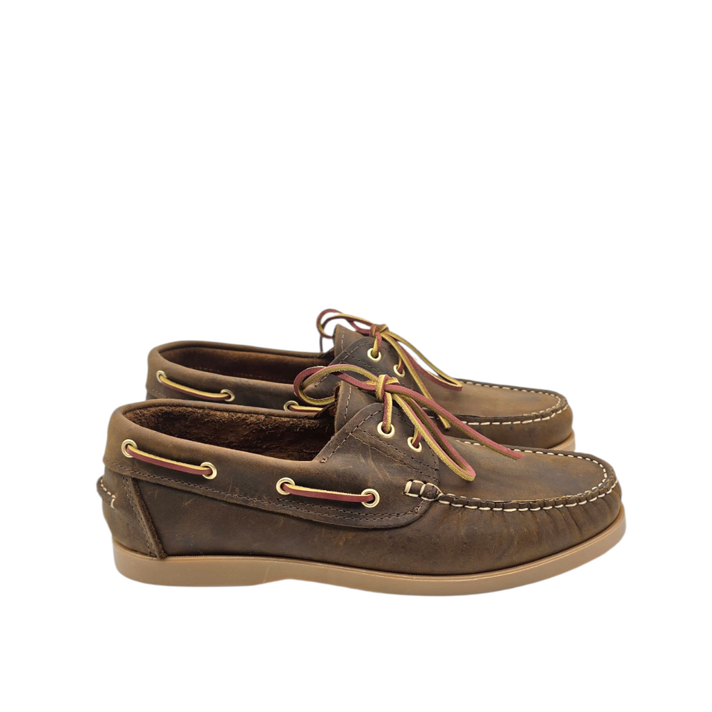 Modello barca da uomo in vera pelle marrone