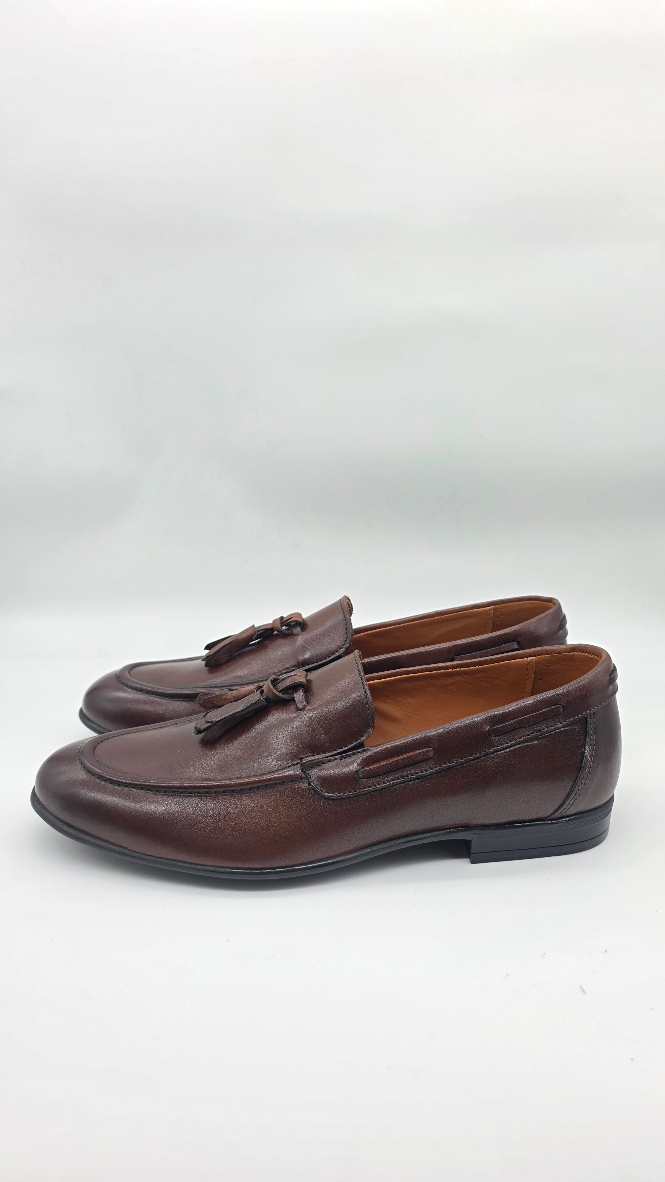 Loafer da uomo in vera pelle marrone , fondo gomma light