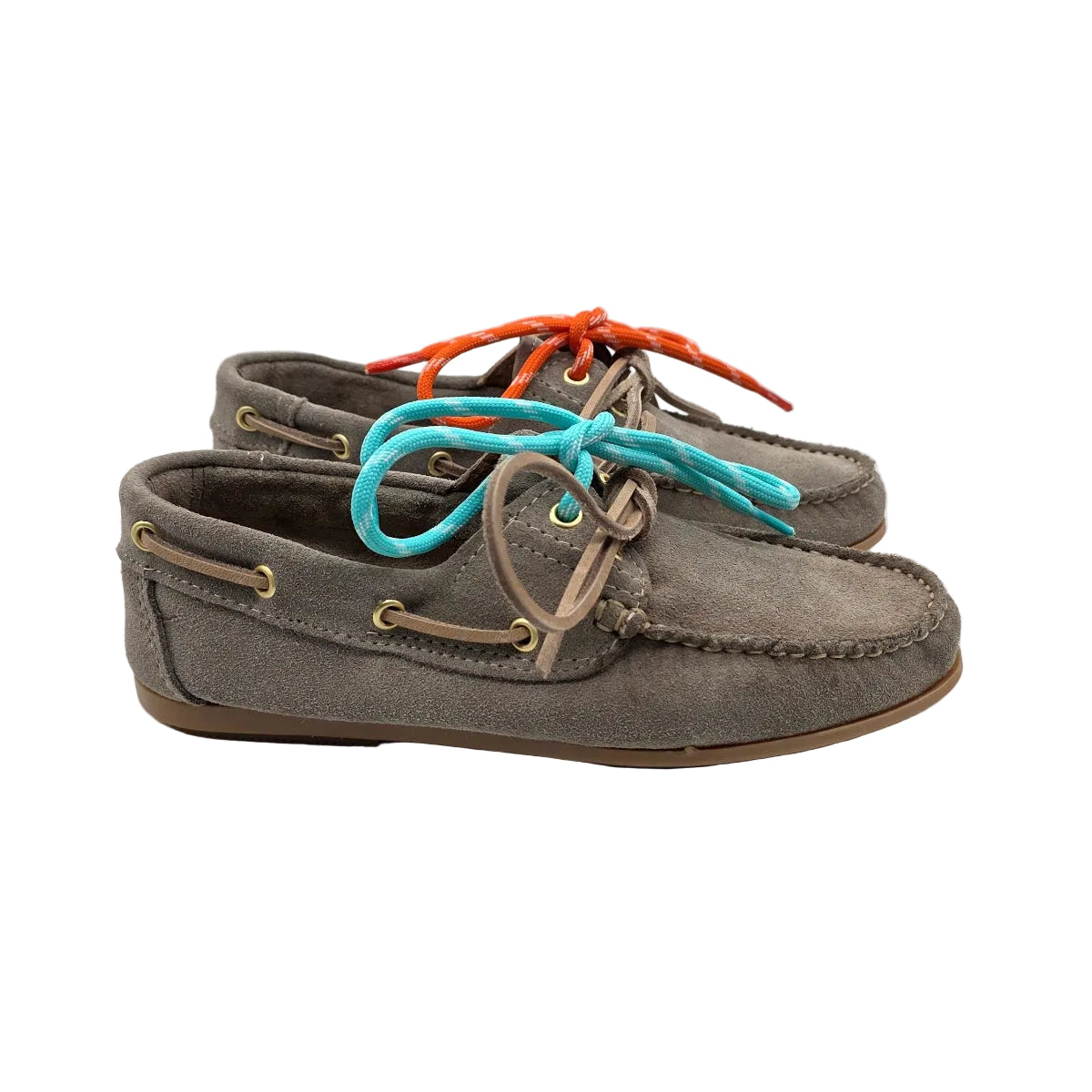 MOCASSINO BARCA DA DONNA IN VERA PELLE CAMOSCIO BEIGE