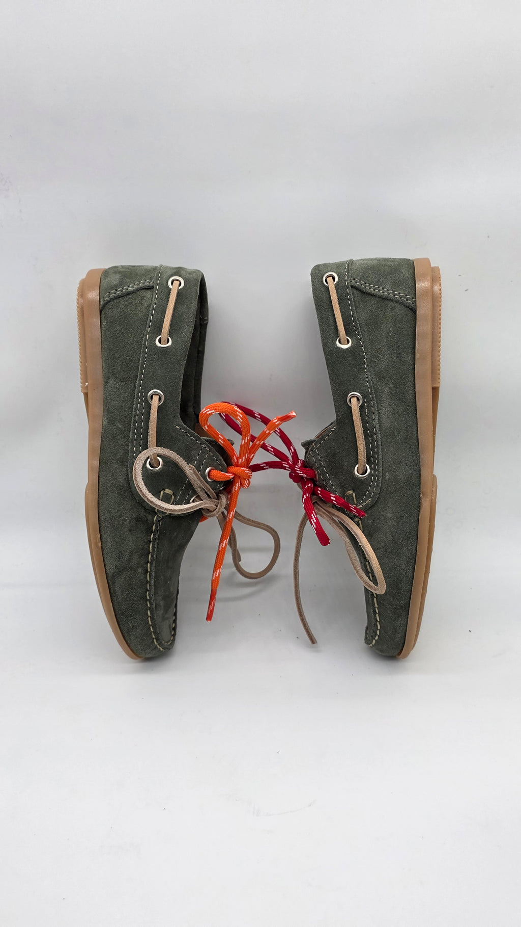 MOCASSINO BARCA DA DONNA IN VERA PELLE CAMOSCIO VERDE