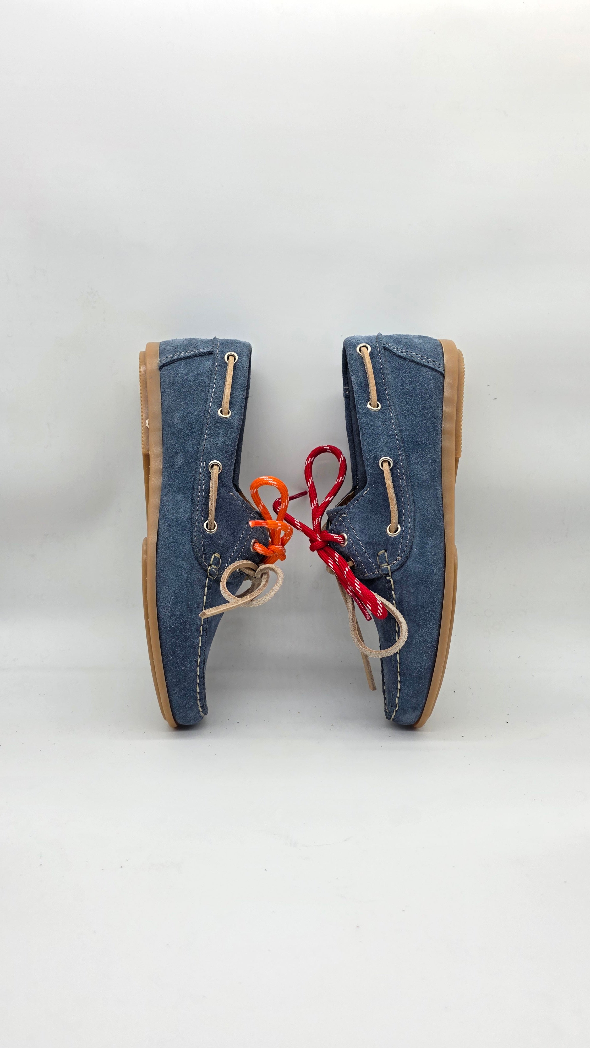 MOCASSINO BARCA DA DONNA IN VERA PELLE CAMOSCIO JEANS