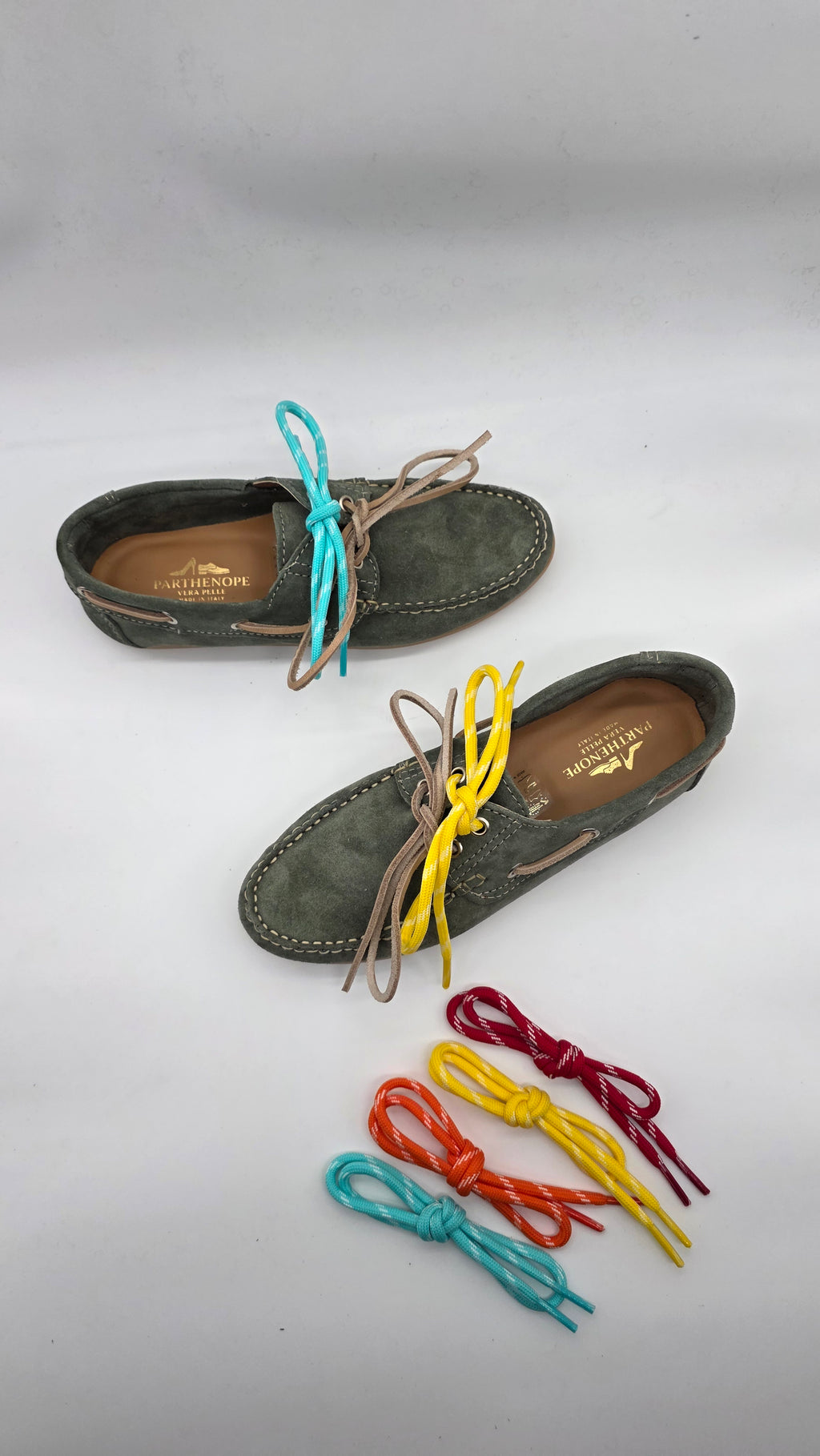 MOCASSINO BARCA DA DONNA IN VERA PELLE CAMOSCIO VERDE