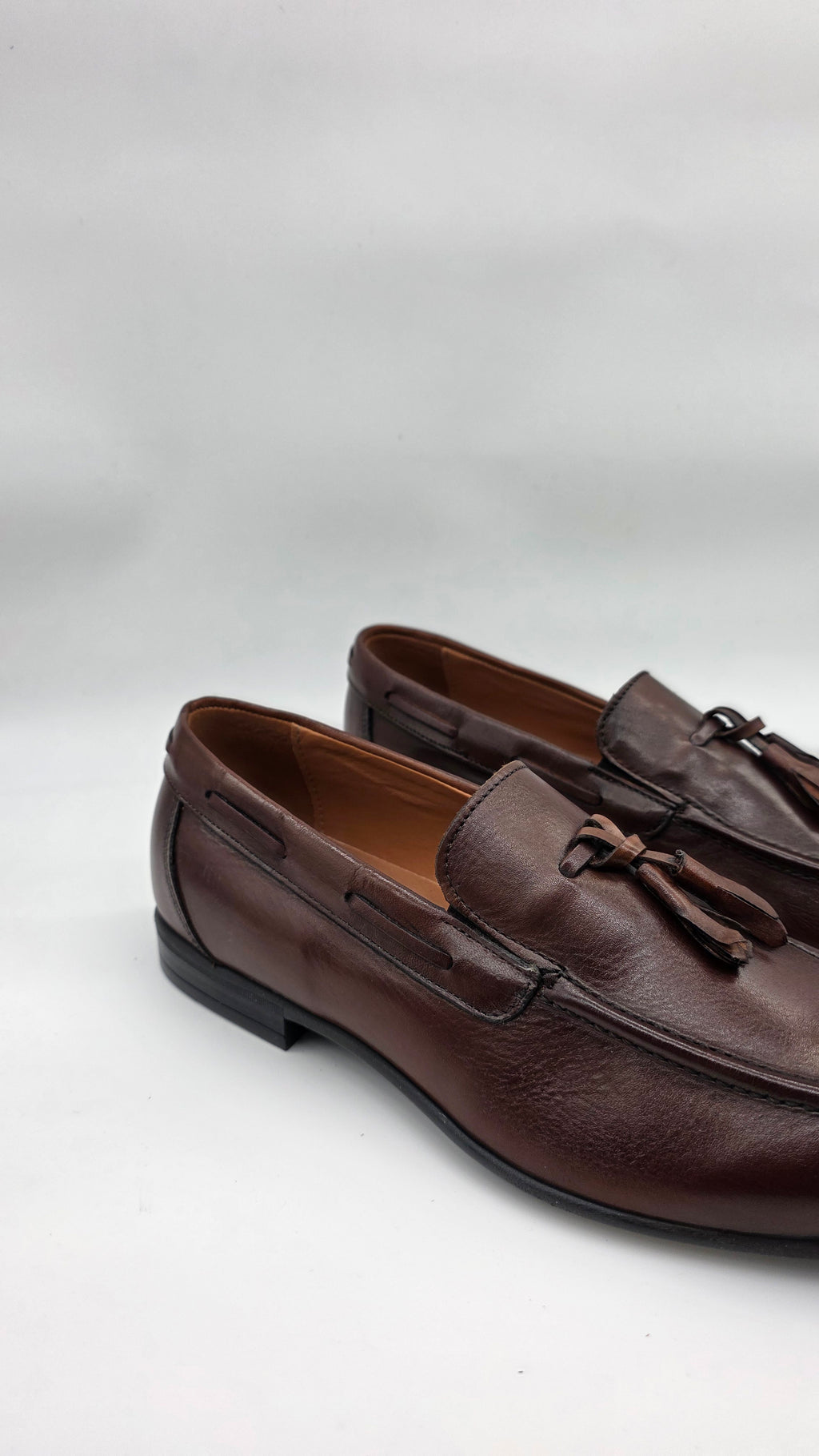 Loafer da uomo in vera pelle marrone , fondo gomma light