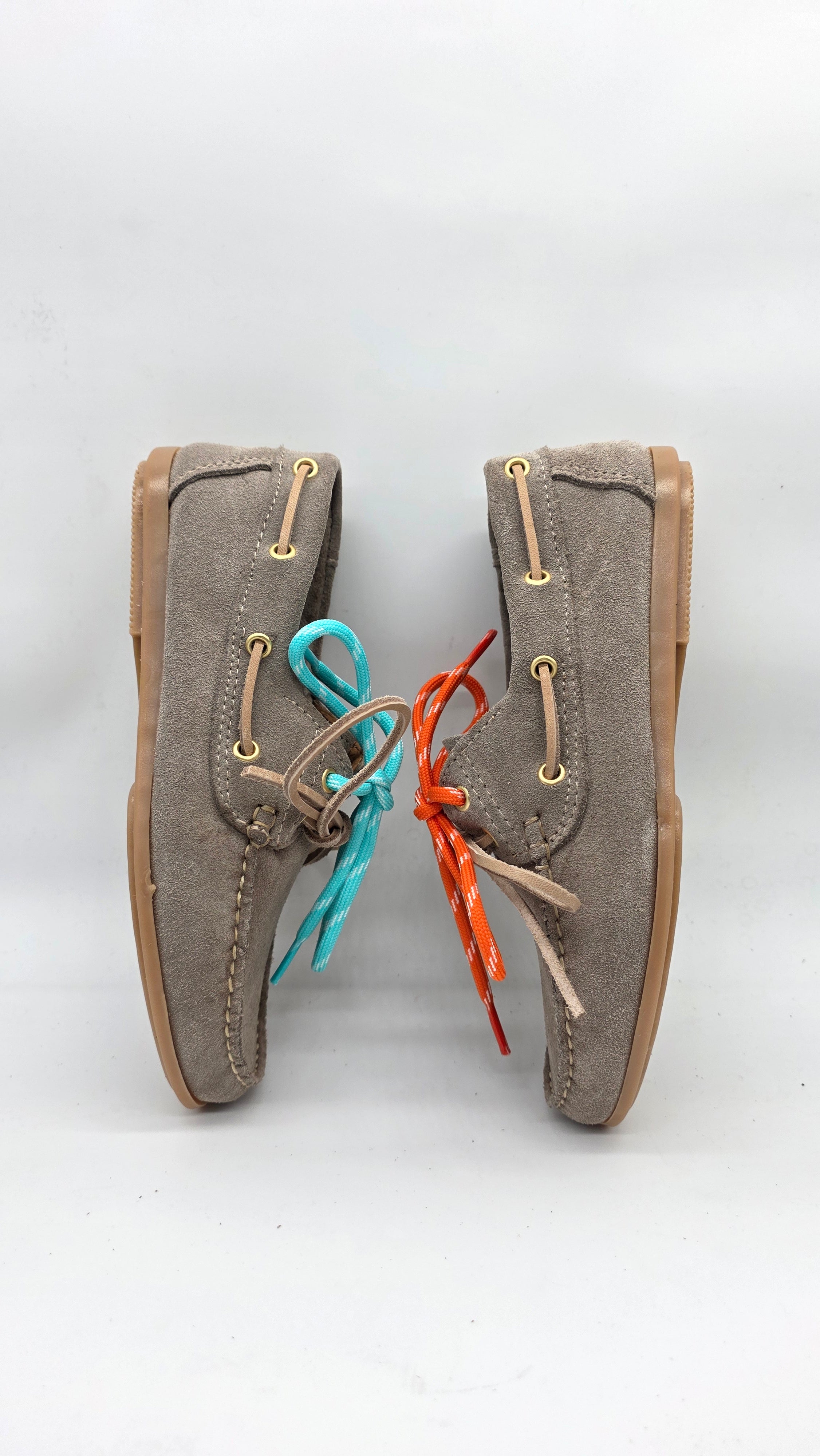 MOCASSINO BARCA DA DONNA IN VERA PELLE CAMOSCIO BEIGE