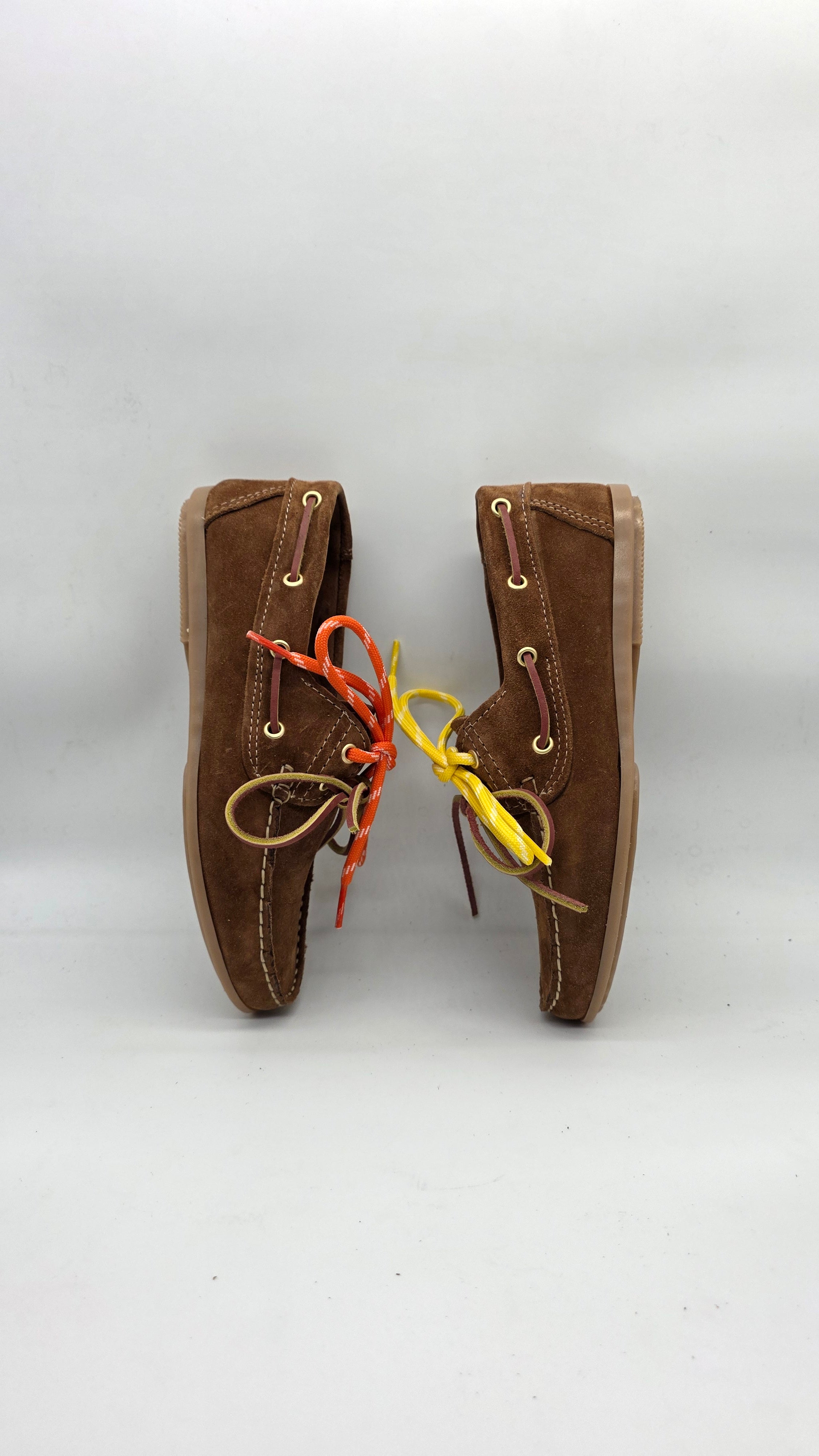 MOCASSINO BARCA DA DONNA IN VERA PELLE CAMOSCIO CUOIO