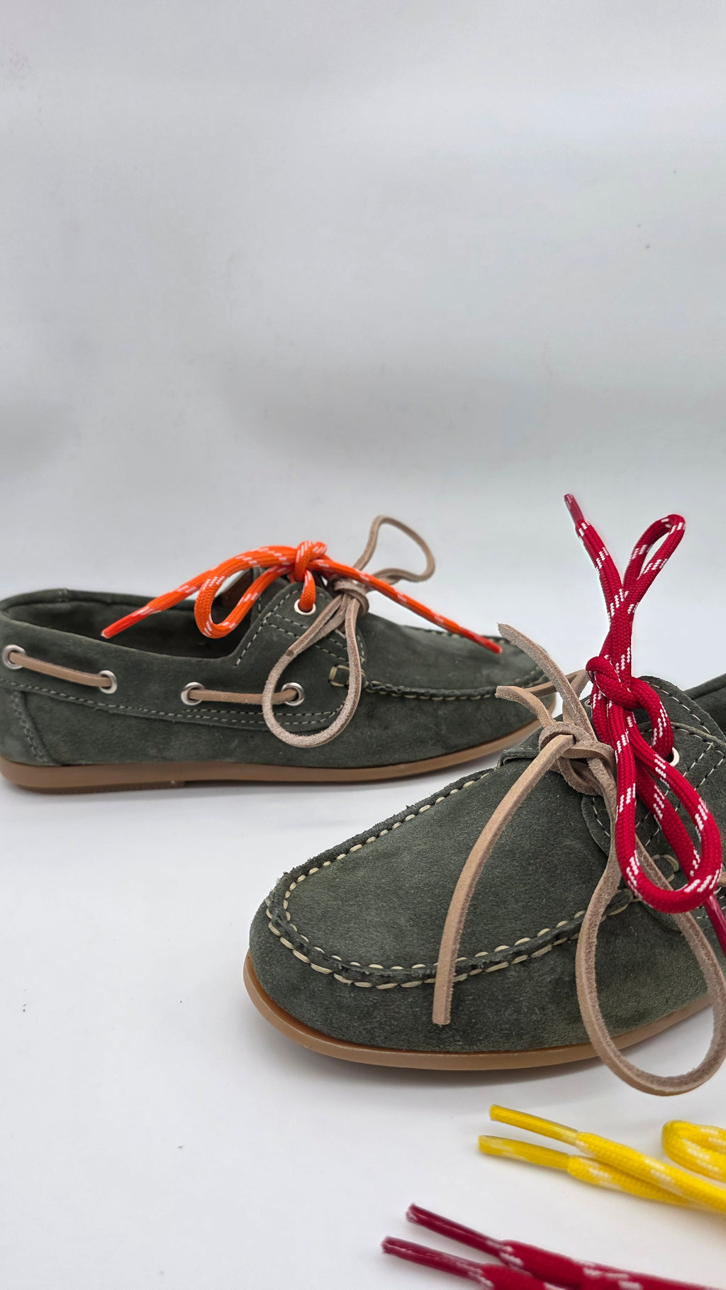 MOCASSINO BARCA DA DONNA IN VERA PELLE CAMOSCIO VERDE