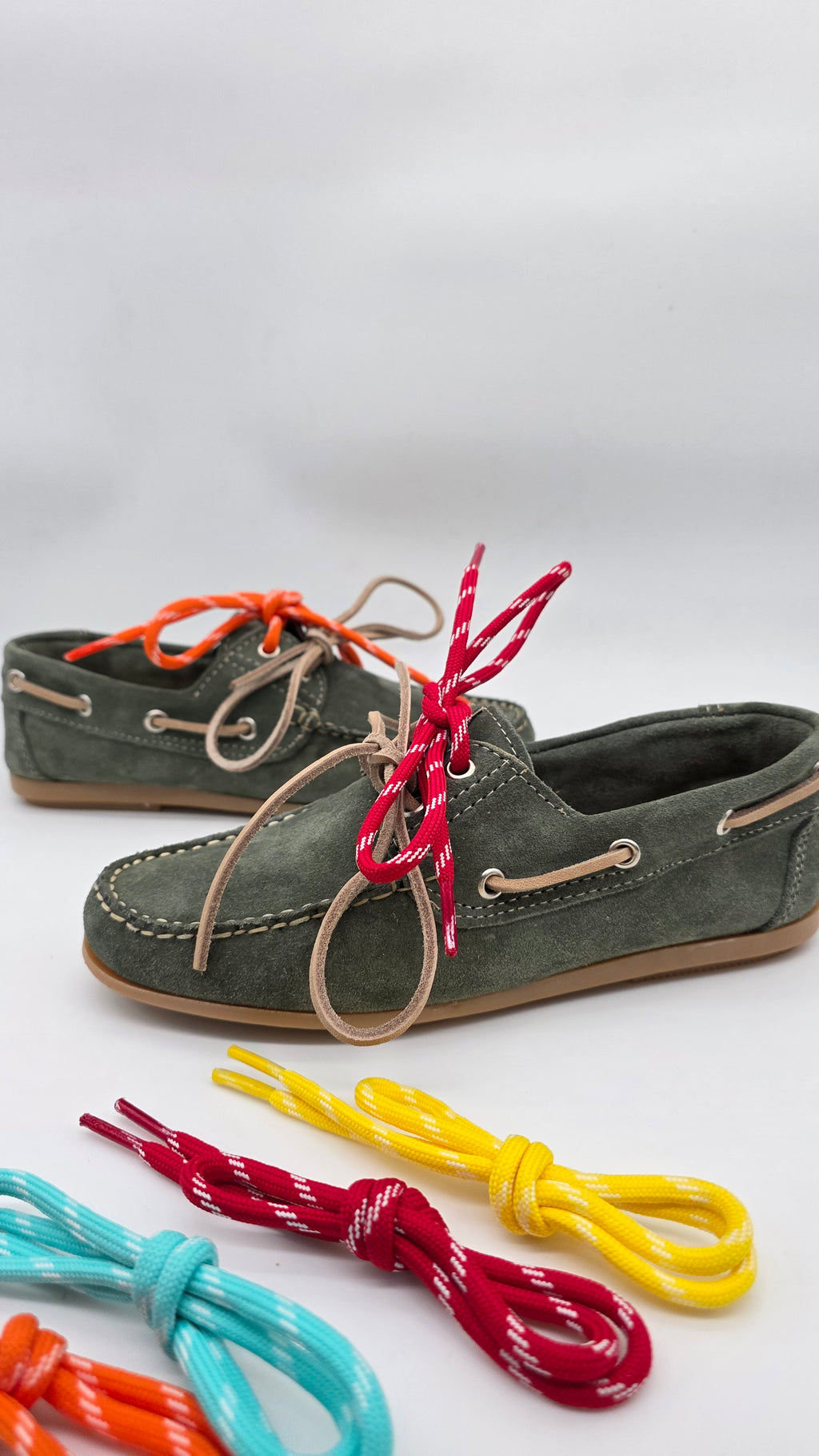 MOCASSINO BARCA DA DONNA IN VERA PELLE CAMOSCIO VERDE